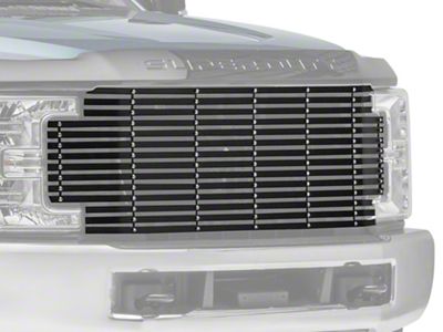 Stainless Steel Billet Upper Replacement Grille; Black (17-19 F-250 Super Duty w/o Forward Facing Camera)