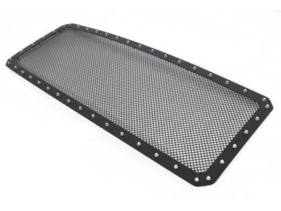 Stainless Steel Rivet Upper Grille Insert; Black (11-16 F-250 Super Duty)