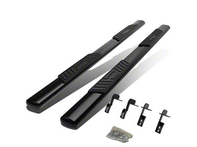 5-Inch Oval Side Step Bars; Black (11-16 F-250 Super Duty SuperCab)