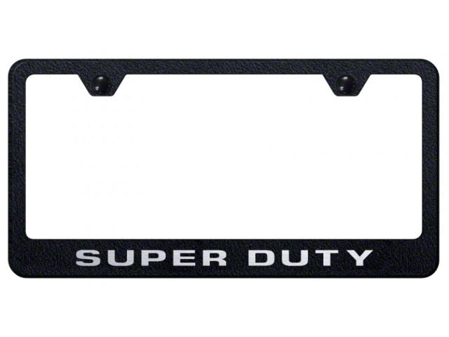 Super Duty Laser Etched Stainless Steel License Plate Frame; Rugged Black (Universal; Some Adaptation May Be Required)