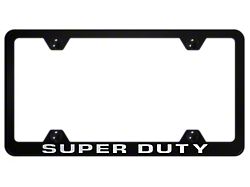 Super Duty Laser Etched Steel Wide Body License Plate Frame; Black (Universal; Some Adaptation May Be Required)