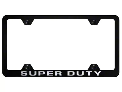 Super Duty Laser Etched Steel Wide Body License Plate Frame; Black (Universal; Some Adaptation May Be Required)
