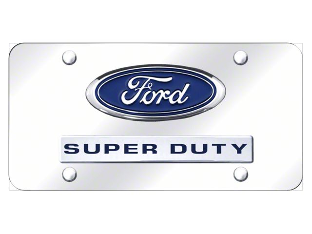 Super Duty Logo License Plate; Chrome on Chrome (Universal; Some Adaptation May Be Required)