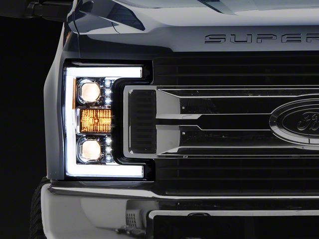 Switchback LED Headlights For F-250 Pair Of Black Projector Headlights With Switchback LED Bar For 2011-2016 Ford F-250/350/450 Black Projector Headlights F-350 Switchback LED Headlights For F-250 Pair Of Black Projector Headlights With Switchback LED Bar For 2011-2016 Ford F-250/350/450 Black Projector Headlights F-350