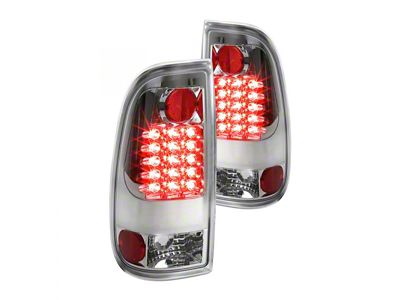 LED Tail Lights; Chrome Housing; Clear Lens (11-16 F-250 Super Duty)