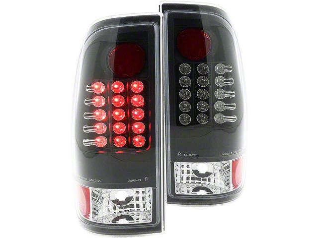 LED Tail Lights; Matte Black Housing; Clear Lens (11-16 F-250 Super Duty)