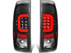 Red C-Bar LED Tail Lights; Black Housing; Clear Lens (11-16 F-250 Super Duty)