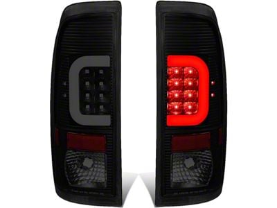 Red L-Bar LED Tail Lights; Black Housing; Smoked Lens (11-16 F-250 Super Duty)