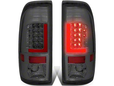 Red L-Bar LED Tail Lights; Chrome Housing; Smoked Lens (11-16 F-250 Super Duty)