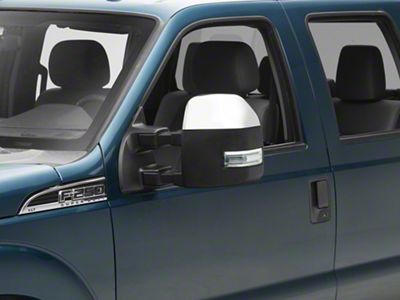 Towing Mirror; Powered; Heated; Clear Signal; Chrome; Pair (11-16 F-250 Super Duty)