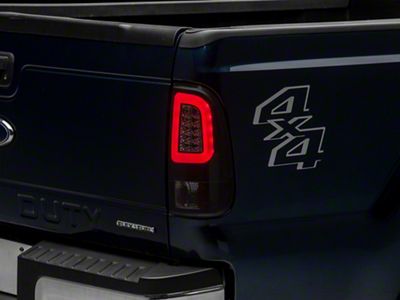 Version 3 Light Bar LED Tail Lights; Black Housing; Smoked Lens (11-16 F-250 Super Duty)