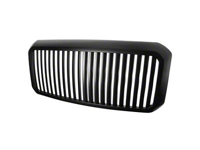 Vertical Style Upper Replacement Grille; Matte Black (11-16 F-250 Super Duty)