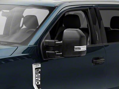 White LED Side Mirror Lenses with Amber Turn Signals; Clear (17-25 F-250 Super Duty w/ Factory Halogen Headlights & Tail Lights)