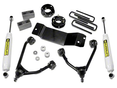 SuperLift 3.50-Inch Upper Control Arm Lift Kit with Superide Shocks (07-18 4WD Sierra 1500, Excluding 14-18 Denali)
