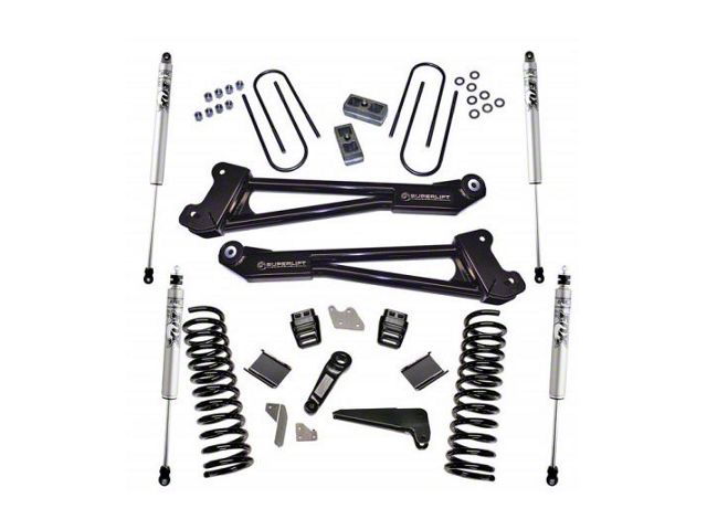 SuperLift 4-Inch Suspension Lift Kit with Replacement Radius Arms and FOX Shocks (13-18 4WD 6.7L RAM 3500 w/o Air Ride)