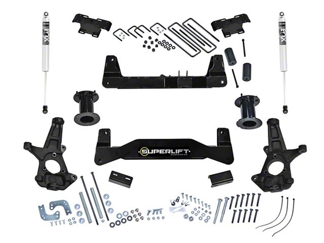 SuperLift 6.50-Inch Suspension Lift Kit with FOX Shocks (14-18 2WD Sierra 1500 w/ Stock Cast Aluminum or Stamped Steel Control Arms)