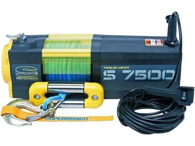 Superwinch 7,500 lb. S7500 Winch with Synthetic Rope (Universal; Some Adaptation May Be Required)
