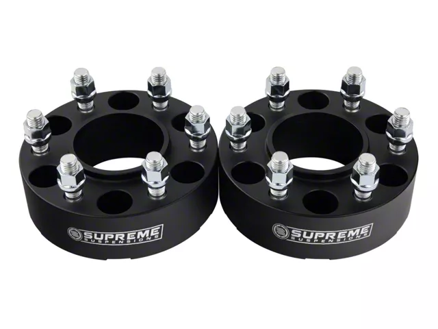 Supreme Suspensions 1.50-Inch Wheel Spacers; Black (99-24 Silverado 1500)