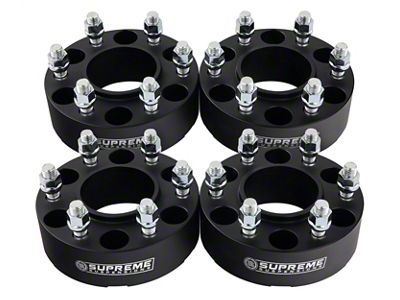 Supreme Suspensions 2-Inch Hub and Wheel Centric Wheel Spacers; Black (07-24 Sierra 1500)