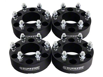 Supreme Suspensions 2-Inch Hub and Wheel Centric Wheel Spacers; Black (07-25 Sierra 1500)