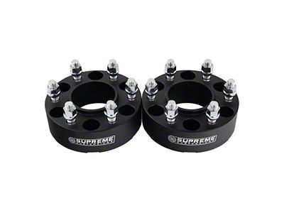 Supreme Suspensions 2-Inch Hub and Wheel Centric Wheel Spacers; Black (99-25 Silverado 1500)