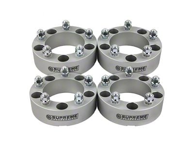 Supreme Suspensions 1-Inch Pro Billet Wheel Spacers; Silver; Set of Four (87-90 Dakota)