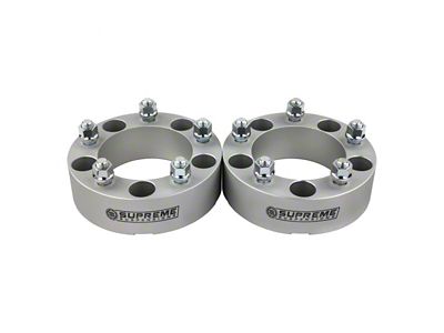 Supreme Suspensions 1-Inch Pro Billet Wheel Spacers; Silver; Set of Two (87-90 Dakota)