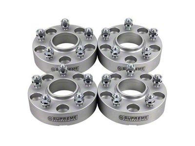 Supreme Suspensions 1.25-Inch PRO Billet 5 x 114.3mm to 5 x 127mm Wheel Adapters; Silver; Set of Four (87-90 Dakota)