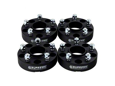 Supreme Suspensions 1.50-Inch Pro Billet Hub Centric Wheel Spacers; Black; Set of Four (87-90 Dakota)