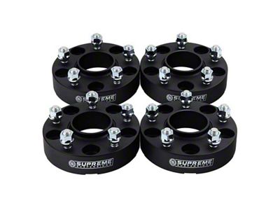 Supreme Suspensions 2-Inch PRO Billet 5 x 114.3mm to 5 x 127mm Wheel Adapters; Black; Set of Four (87-90 Dakota)