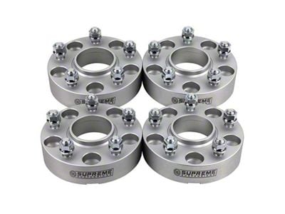 Supreme Suspensions 2-Inch PRO Billet 5 x 114.3mm to 5 x 127mm Wheel Adapters; Silver; Set of Four (87-90 Dakota)