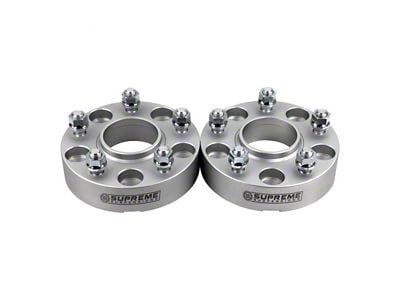 Supreme Suspensions 2-Inch Pro Billet Hub Centric Wheel Spacers; Silver; Set of Two (87-90 Dakota)