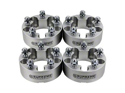 Supreme Suspensions 2-Inch Pro Billet Wheel Spacers; Silver; Set of Four (87-90 Dakota)