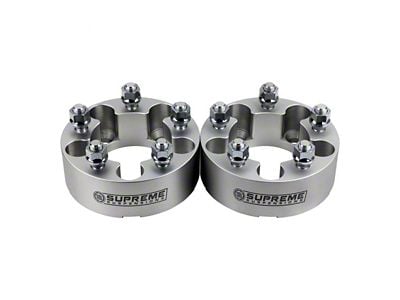 Supreme Suspensions 2-Inch Pro Billet Wheel Spacers; Silver; Set of Two (87-90 Dakota)
