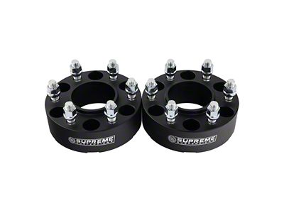 Supreme Suspensions 1.50-Inch Pro Billet Hub and Wheel Centric Wheel Spacers; Black; Set of Two (15-25 F-150)