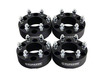 Supreme Suspensions 1.50-Inch Pro Billet Hub and Wheel Centric Wheel Spacers; Black; Set of Four (15-24 F-150)