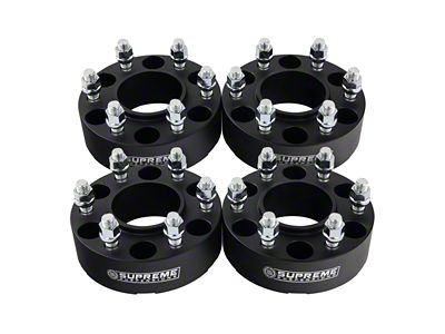Supreme Suspensions 1.50-Inch Pro Billet Hub and Wheel Centric Wheel Spacers; Black; Set of Four (15-25 F-150)