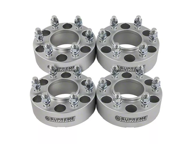 Supreme Suspensions 1.50-Inch Pro Billet Hub and Wheel Centric Wheel Spacers; Silver; Set of Four (04-14 F-150)
