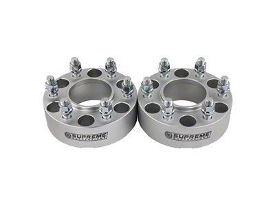 Supreme Suspensions 1.50-Inch Pro Billet Hub and Wheel Centric Wheel Spacers; Silver; Set of Two (15-24 F-150)