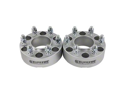Supreme Suspensions 1.50-Inch Pro Billet Hub and Wheel Centric Wheel Spacers; Silver; Set of Two (15-25 F-150)