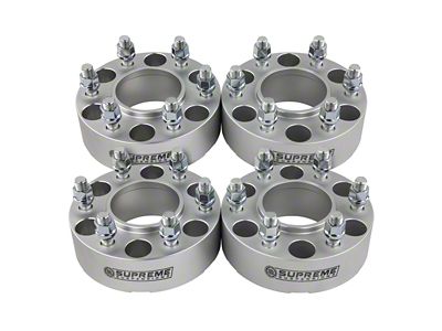 Supreme Suspensions 1.50-Inch Pro Billet Hub and Wheel Centric Wheel Spacers; Silver; Set of Four (15-24 F-150)