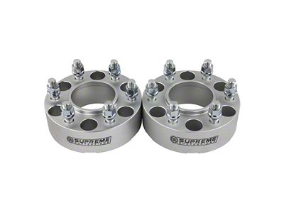 Supreme Suspensions 2-Inch Pro Billet Hub and Wheel Centric Wheel Spacers; Silver; Set of Two (04-14 F-150)