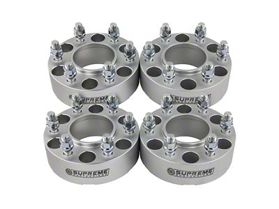 Supreme Suspensions 2-Inch Pro Billet Hub and Wheel Centric Wheel Spacers; Silver; Set of Four (04-14 F-150)