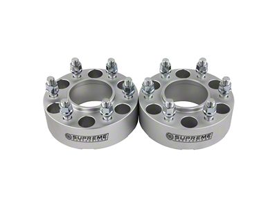 Supreme Suspensions 2-Inch Pro Billet Hub and Wheel Centric Wheel Spacers; Silver; Set of Two (15-24 F-150)