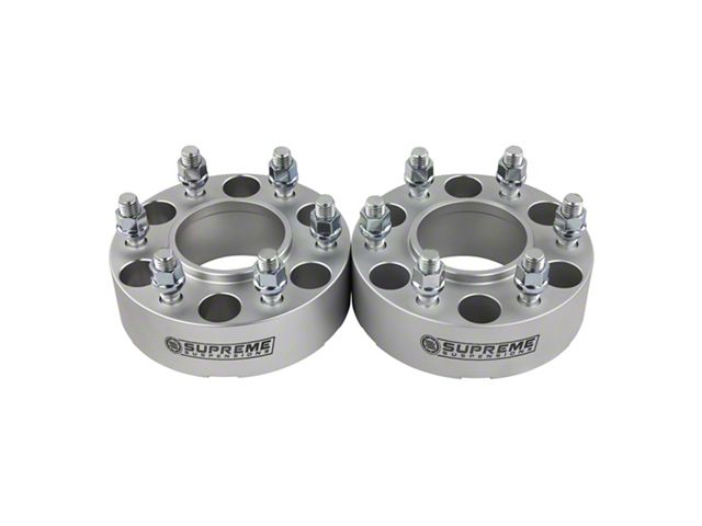 Supreme Suspensions 2-Inch Pro Billet Hub and Wheel Centric Wheel Spacers; Silver; Set of Two (15-24 F-150)