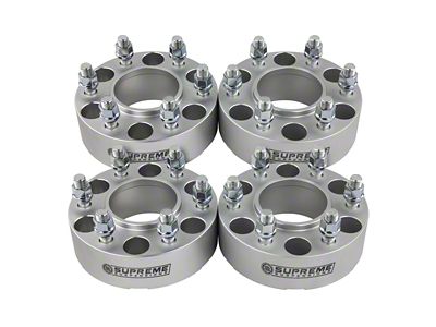Supreme Suspensions 2-Inch Pro Billet Hub and Wheel Centric Wheel Spacers; Silver; Set of Four (15-25 F-150)