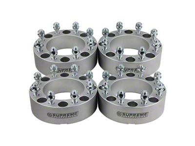 Supreme Suspensions 2-Inch Pro Billet Wheel Spacers; Silver; Set of Four (11-24 F-250 Super Duty)