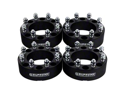 Supreme Suspensions 2-Inch Pro Billet Wheel Spacers; Black; Set of Four (05-25 F-350 Super Duty SRW)