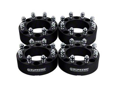 Supreme Suspensions 2-Inch Pro Billet Wheel Spacers; Black; Set of Four (11-24 F-350 Super Duty SRW)