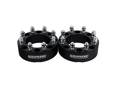 Supreme Suspensions 2-Inch Pro Billet Wheel Spacers; Black; Set of Two (05-25 F-350 Super Duty)